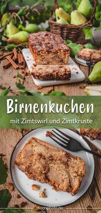 Das hier ist ein ganz besonderer Birnenkuchen! Der Zimtswirl erinnert leicht an Zimtschnecken und die leckere Kruste ergänzt den saftigen Kuchen perfekt.