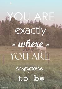 You are exactly where you are suppose to be....  Never worry about where you're going. Trust yourself and trust that no matter what you're doing, it's where you're supposed to be. Do what you do, and do it well and everything else will fall into place    #inspiration #quotes #life #happiness #love