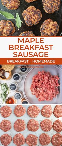 Homemade spiced maple breakfast sausage to stock your freezer, save money and use higher quality ingredients than packaged breakfast sausage!