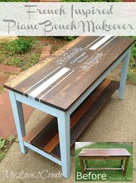 MyLove2Create, French Inspired Piano Bench Makeover