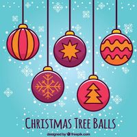 Christmas tree ball icons I Free Vector