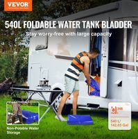 VEVOR 540L/142.65 Gallon Water Storage Bladder, Water Tank, 1000D Blue PVC Collapsible Water Storage Containers, Large Capacity Soft Water Bag,Water Bladder,Fire Prevention,Camping,Emergency Water Use

142.65 Gal Large Capacity: The extra-large water storage capacity means you don't have to refill frequently, meeting your daily high water demands. Whether it's for emergency household water supply, extended outdoor camping trips, or continuous garden irrigation, this water bladder tank is your indispensable assistant.