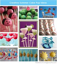 10 Creative Cake Pops for a Summer Party | Living Locurto - Free Party Printables, Crafts & Recipes