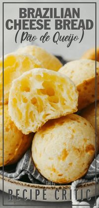 This delicious Brazilian cheese bread has a perfect combination of delicious taste and texture. Filled with pockets of airy goodness that taste so cheesy, you won't be able to stop at just one!