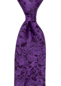 Silk Necktie - Floral pattern in various purple shades - Notch PRINCE