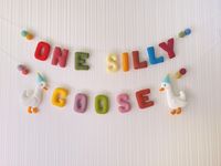 This cute rainbow "ONE SILLY GOOSE" banner  is the perfect piece for a first birthday party! It is the perfect way to add the finishing touches to your little ones 1st birthday geese theme party. It will look fabulous in your memorable photos of your ones birthday. This  banner is a wonderful present for the baby shower or a nursery decoration, party decoration for the celebration. Bespoke gift for a family and friends for birthdays, a new mom gift or a present for any other special occasion. Ea