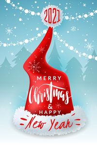 Christmas santa hat poster with lettering. Download it at freepik.com! #Freepik #vector #poster #christmas