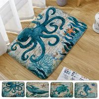 Specifications: Octopus/whale/turtle/seahorse pattern, beautiful and stylish. Non-toxic, no smell , washable, wear-resisting. Water absorption, dust collection, non-slip design. Made of superior material offer excellent touch feeling. It can be used in many places, such like entrance door, kitchen, bathroom, bedroom, balcony, office, etc. Item Name: Floor Mat Material: Flannel Features: Sea Animal Pattern, Anti-slip, Durable Size: 60cm x 40cm/23.62" x 15.75" (Approx.) Notes: Due to the light and screen setting difference, the item's color may be slightly different from the pictures. Please allow slight dimension difference due to different manual measurement. Package Includes: 1 x Floor Mat Color: 2# Whale.