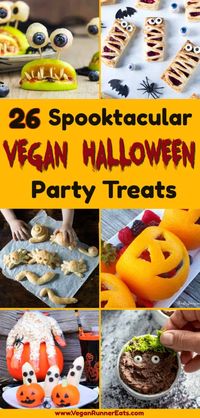 26 spooktacular vegan Halloween recipes: vegan appetizers, main course, and sweet treats for a memorable Halloween party! Delight your party guests with fun vegan Halloween food that's delicious, and easy and fun to make. Both adults and kids will love these fun vegan Halloween snacks! #halloweenrecipes #halloweenfood #halloweenfoodforparty #halloweensnacks #halloween #vegan #veganpartyfood #veganrecipes #halloweenparty #kidfriendly