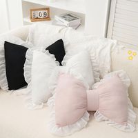 PRICES MAY VARY. 【Bow Pillow】This bow pillow adopts an elegant bow shape design, supplemented by cute ruffle elements, making the whole bow shape pillow more lovely. 【Ruffle Throw Pillow】The throw pillow made with premium velvet fabric, soft and smooth, give you a comfortable touch. Suitable for home. 【Size and Color】For this bow decorative throw pillow, we have many different colors for you to choose, white, black, pink. Will satisfy your various needs to coordinate with any room decor. All sea