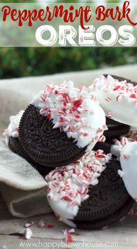 Need an easy Christmas treat? These Peppermint Bark Oreos are quick to make for a Christmas party dessert or a simple neighbor gift. With only a few steps, these Holiday cookies are perfect for the kids to help assemble with no baking required!