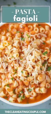 The Best Pasta Fagioli Soup recipe that is better than Olive Garden! Healthy, vegetarian & easy to make on the stove, crockpot or instant pot. This authentic pasta fagioli is the best!