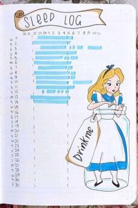 Dreaming of Alice in Wonderland? If you’re having trouble sleeping, why not turn your bullet journal into a sleep tracker that looks like something straight out of Alice’s Adventures in Wonderland. #BuJo #Disney #BulletJournal