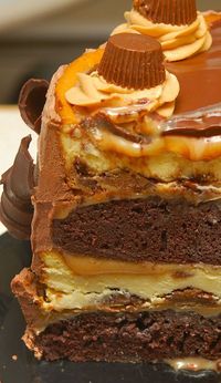 QUADRUPLE LAYER PEANUT BUTTER CHOCOLATE CARAMEL CHEESECAKE!!!!