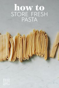 We'll show you the best ways to store cooked pasta your fridge or freezer (without them getting all mushy or stuck together) to reheat it for a quick meal. And if you like to make pasta from scratch, we've got tips for how to store fresh pasta, too. #storingfood #tipsforfood #pasta #freshpasta #bhg