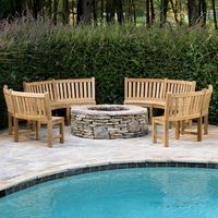 Buckingham Fire Pit Teak Bench Set | Westminster Teak