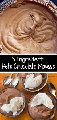 Keto Chocolate Mousse - Just 3 Ingredients, and NO cream cheese!