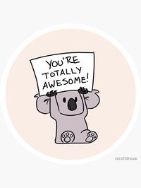 "Total genialer Koala" Sticker von rscottdraws | Redbubble