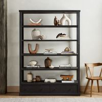 Woodmore Bookcase Dark Totem Acacia Four Hands