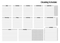 Printable blank cleaning schedule