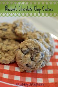 Rhubarb Chocolate Chip and Oatmeal Cookies