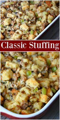 Classic Stuffing recipe from RecipeGirl.com #classic #traditional #stuffing #dressing #family #recipe #RecipeGirl