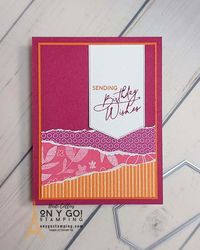 Easy Handmade Card Idea Using Torn Patterned Paper - ON Y GO! STAMPING