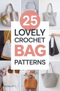 Unleash your creativity with these 25 beautiful crochet bag patterns! From cute handbags to practical shoulder bags, this collection offers a variety of styles to suit every taste. Discover granny square totes, colorful sling bags, and more. Whether you're crocheting for yourself or as a thoughtful gift, these charming patterns are sure to impress!