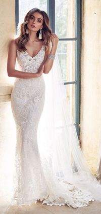 Wedding dress by Anna Campbell Bridal | A sheer, unstructured lace top, low back and neckline come together to create the Harlow, the ultimate in relaxed bohemian luxe bridal gown | Sheath fitted wedding gown for the romantic bride #weddingdress #weddingdresses #bridalgown #bridal #bridalgowns #weddinggown #bridetobe #weddings #bride #weddinginspiration #dreamdress #fashionista #weddingideas #bridalcollection #bridaldress #fashion #bellethemagazine #ido #dress