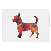 Chihuahua Geometric Pattern Silhouette Multi Card | Zazzle.com