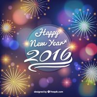 Happy new year background with fireworks I Free Vector