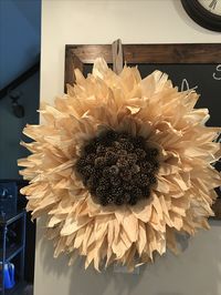 Corn Husk Sunflower Wreath