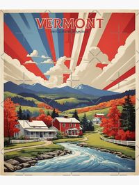 Add some fun and beauty to your home with this Vermont USA traveler design or give it as the perfect gift!