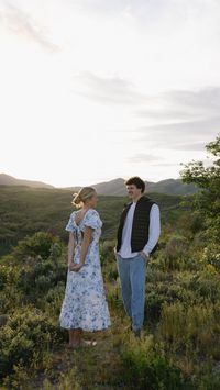 Vintage Engagement Photos Inspiration | Couples Photography Poses | Utah Engagement Photographer | Faith and Luke had the most romantic vintage-inspired engagement session in Eden, Utah, capturing timeless memories! See engagement photo vintage car, engagement photo white dress, engagement photo locations Utah, and engagement photo editorial vibes! Book Emilie for your timeless engagement photos or unique couples session at emilieleazier.com!