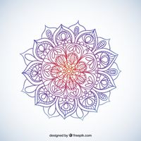 Colorful sketchy mandala Free Vector Download for free more than a hundred of Mandalas here: http://goo.gl/GDNVUv