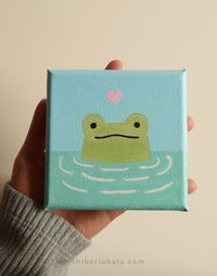 DIY Easy Frog Painting on Mini Canvas: Step by Step Tutorial