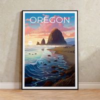 Oregon coast poster, Oregon coast print, Oregon Print, Oregon poster, travel poster, wall decor, wall art, birthday gift, anniversary gift, Christmas gift, travel print, travel gift, wall decor, travel illustration, art print, home decor, office decor, gifts for travel lovers, travel photography  🖼️ Our Posters 🖼️ All of our designs are printed on 200 g/m² premium paper. The archival-grade inks used in the printing process ensure that your poster retains its colors and vibrancy for years to co