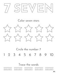 Choose from fifteen unique Number 7 tracing worksheets to help your young learner master this number. Print from home. 100% FREE!