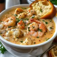 This luxurious Crab and Shrimp Seafood Bisque. It’s the perfect way to indulge in a taste of the sea, with a rich, creamy broth that envelops tender chunks of crab