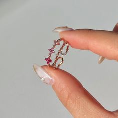 📌 Please Note: When adjusting the ring, please squeeze or expand the ring body slowly and gently. 💎 Materials: 14k Rose Gold Electroplated - more durable than regular platings Cubic Zirconia 📐 Size: Adjustable Open Design - Size 6+ Rosa Gold, Pink Blossom, Open Design, Diamond Crystal, Pink Tourmaline, Artisan Jewelry, Blue Topaz, Ring Earrings, Tourmaline