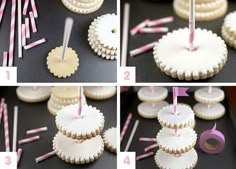 instructions to make cupcakes that look like snowmen with pink and white frosting