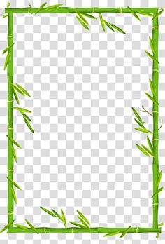 a square frame made out of green bamboo leaves, with the border in the middle