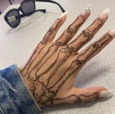 a person's hand with tattoos on it