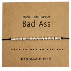 PRICES MAY VARY. 【Morse Code Bracelets】：Morse code is composed of dots and dashes.The international morse code encodes the 26 English letters A through Z. Morse code Bracelets is a good idea to send hidden messages to him or her.A code that belongs exclusively to you, only you know the mystery. 【Material 】:The beads of Bad **s morse code bracelet are made of stainless steel and are full handmade.Nickel free, lead free, not easy to change color and waterproof. 【Adjustable Sliding Knot】:The Bad ** Morse Code Bead Bracelet, International Morse Code, Bracelet Morse Code, Idea For Best Friend, Bracelet Morse, Inspirational Gifts For Women, Morse Code Bracelets, Code Bracelets, Adjustable Sliding Knot