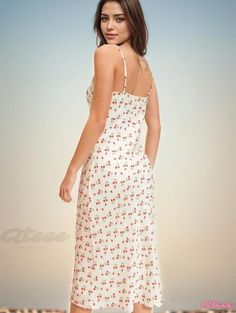 Qteee - Elegant Japanese-style Lace Floral Chiffon Strawberry Printed Sleek Spaghetti Strap Dress Sleeveless Black Maxi Dress, Lace Evening Gowns, Camisole Dress, Strawberry Print, Chic And Elegant, Silk Slip Dress, Suspender Dress, Strappy Dresses, Silk Slip