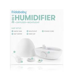 the humidifier is white and has instructions on how to use it