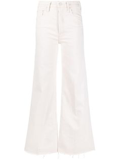 Cream stretch cotton high-rise wide leg jeans from MOTHER featuring belt loops, classic five pockets, wide leg, drawstring hem and high waist. Baggy Cargo Jeans, Mother Clothing, Tom Ford Beauty, High Rise Wide Leg Jeans, Jeans For Women, Cargo Jeans, Wide Leg Denim, Wide Leg Jeans, Stretch Cotton