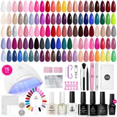 PRICES MAY VARY. 【ALL-IN-1 Gel Nail Kit】: beetles gel nail polish kit includes 45*5ml trendy colors gel polish, 5*7.5ml No Wipe Base and Glossy&Matte&pearlescent glitter Top Coat,24W LED Nail Lamp,7.5ml cuticle oil, 7.5ml instant cuticle remover, 3*False Nail Swatches, 5*nail stickers, 2*nail art rhinestones,manicure tool organizer, 100pcs nail wipes, 20pcs nail remover foil wraps, 9*Professional Gel Manicure Tool (with Nail File/Nail Buffer/Cuticle Pusher/Nail Brush/Nail Clipper/Nail Tweezers/N Nail Polish Kit, Gel Nails At Home, Nail Remover, Gel Nail Kit, Cuticle Remover, Nail Polish Kits, Pearl Nails, Latest Nail Art, Led Nail Lamp