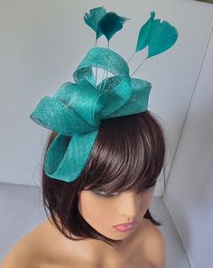 Turquoise Colour Fascinator With Flower Headband is attached Wedding Hat,Royal Ascot Ladies Day Size: small size  approx  Small size  Material:- Sinamay,Feathers Note :- I can't accept return.. Thanks                                                          Customer's returns fascinator or other items  to me so shop will deduct shipping cost from refund  Which shipping cost shop will pay or paid for customer orders  Thank you Royal Ascot Ladies Day, Ascot Ladies Day, Flower Headband Wedding, Church Suits And Hats, Turquoise Colour, Headband Wedding, Church Suits, Wedding Hat, Wedding Fascinators