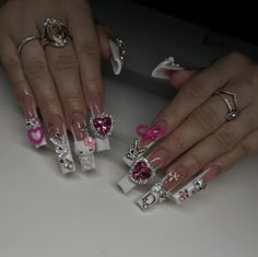 Hello Kitty Nail, Thanksgiving Nail Art, Valentine Nails, Pretty Gel Nails, Long Acrylic Nails Coffin, Exotic Nails